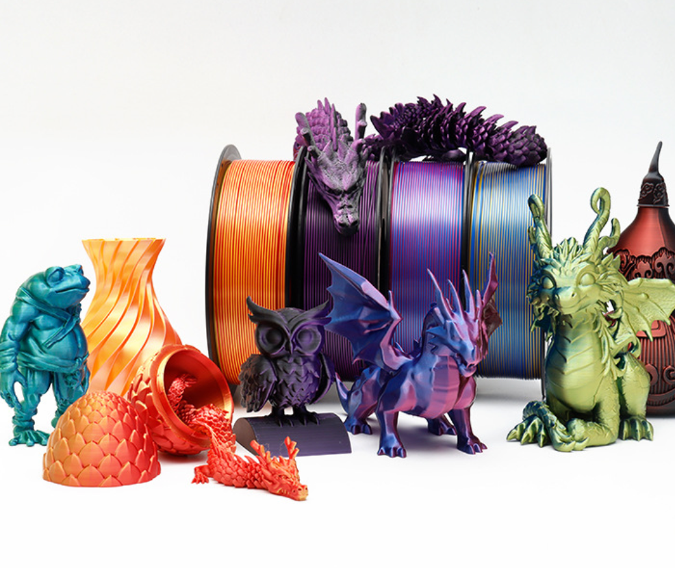 Pack Filament 3D PLA Silk – 1.75 mm – Bi color surprise - Studio J