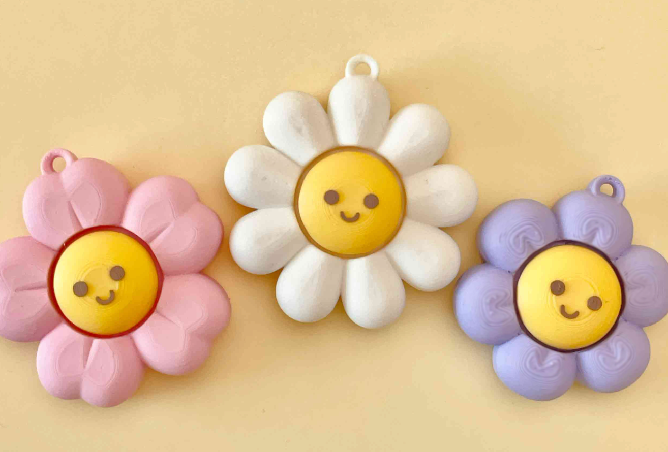 Porte clés - Smiley Daisy