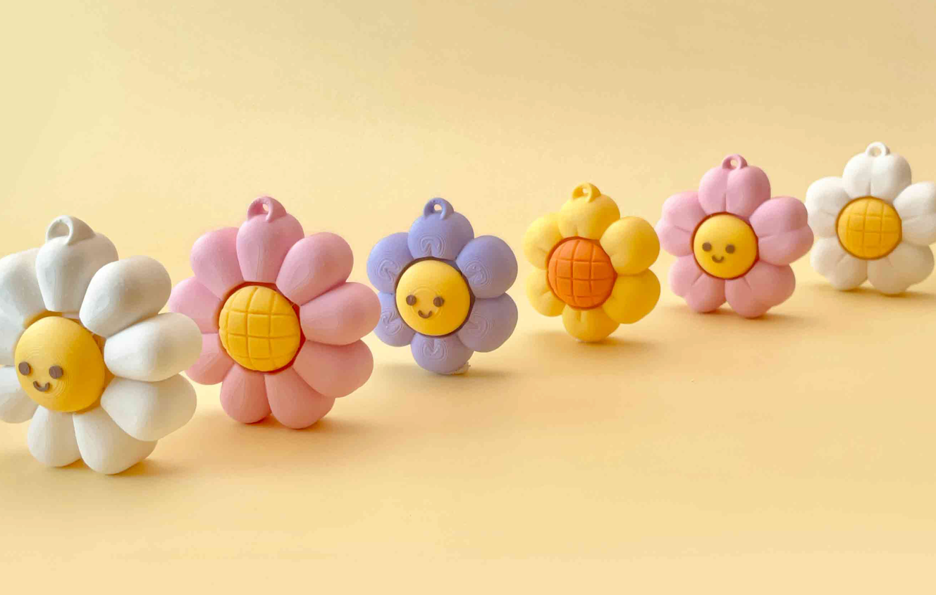 Porte clés - Smiley Daisy