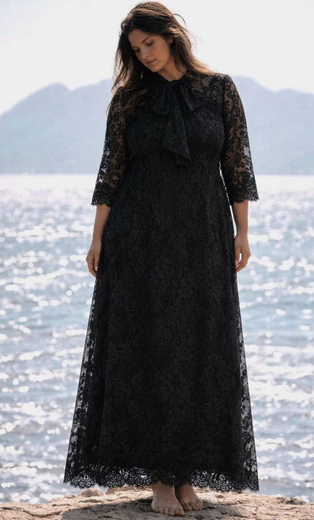 Robe maxi en dentelle Pauline