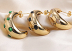 Boucles d'oreille vintage acier inoxydable doré - Studio J